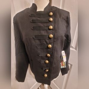 NWT 2OH Threads Two Old Hippies Black Jacket & Orange Silk Lined Size Medium